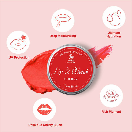 Korus Essential Cherry Lip & Cheek Tint Balm - Swadesiicart