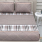 DREAM WEAVERZ Beige Checked 220 TC Glazed Cotton Bedsheet with Pillow Covers - Swadesiicart