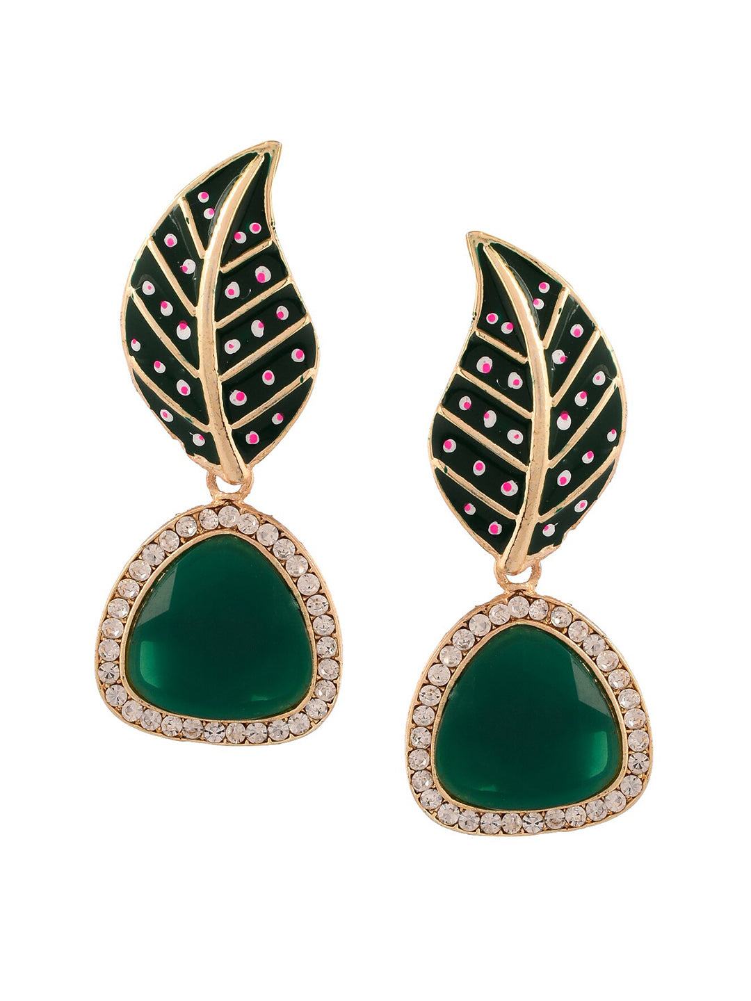 Shoshaa Set of 2 Gold-Polished Handcrafted Contemporary Drop Earrings | Swadesiicart