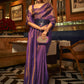 Mitera Purple & Gold-Toned Ethnic Motifs Zari Banarasi Saree | Swadesiicart