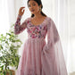 Joban Fashion Pink Kurta Set Organza Sequin Embroidery Work - Swadesiicart