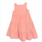 ArthLife Peach Flower Embroidered Tiered Dress