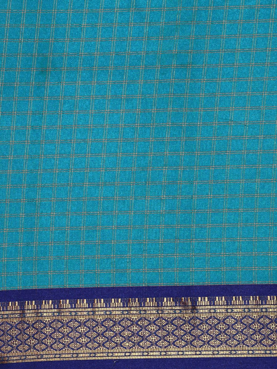 Anouk Blue & Gold-Toned Woven Design Pure Silk Banarasi Saree | Swadesiicart