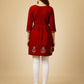 Jyoti Fashion Women's Red Viscose Rayon Embroidered Casual Top | Swadesiicart