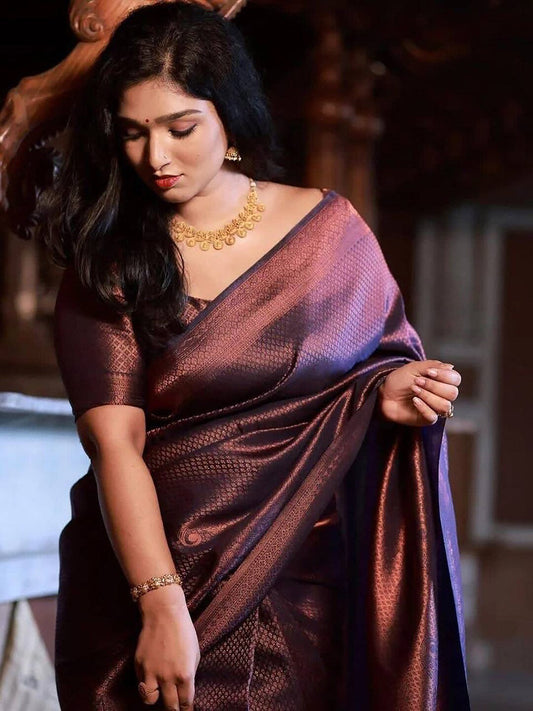 Kalini Woven Design Zari Silk Blend Banarasi Saree | Swadesiicart
