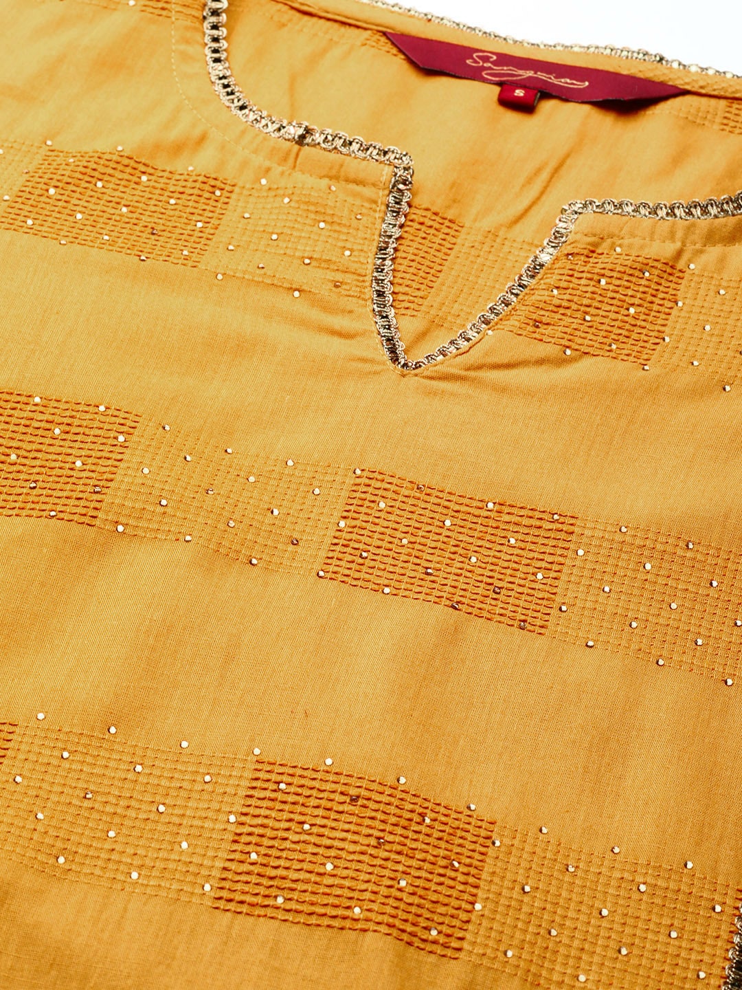 Sangria Embellished Cotton Kurta - Swadesiicart