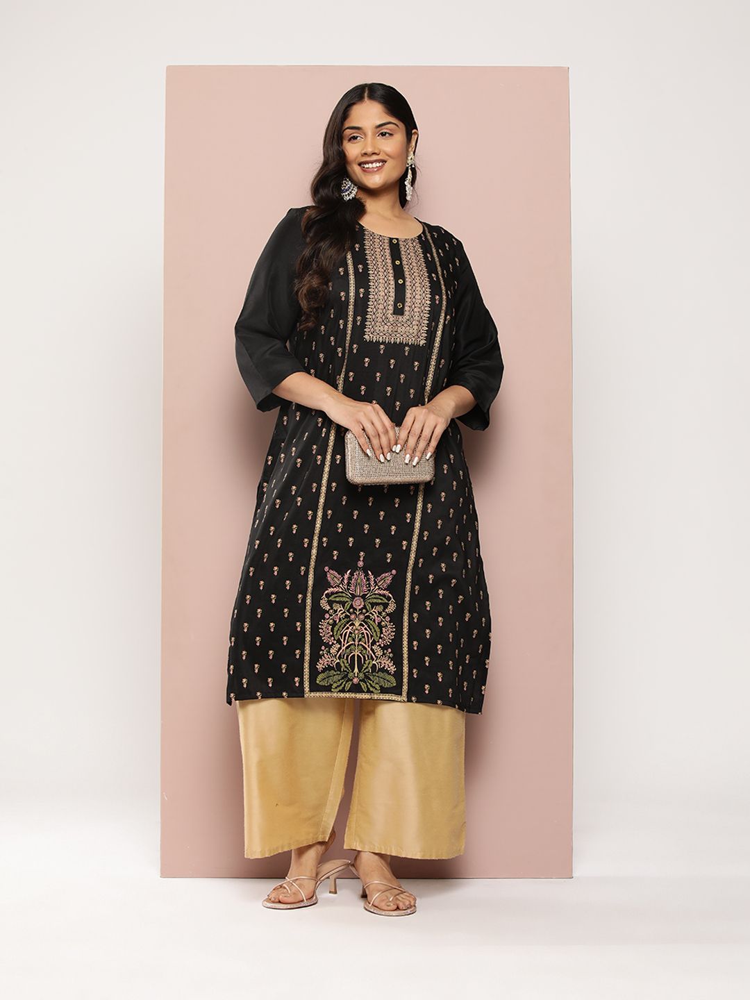 Sztori Plus Size Ethnic Motifs Printed Kurta - Swadesiicart