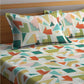 BOMBAY DYEING Serenita Yellow Geometric Cotton 144 TC King Bedsheet & 2 Pillow Covers - Swadesiicart