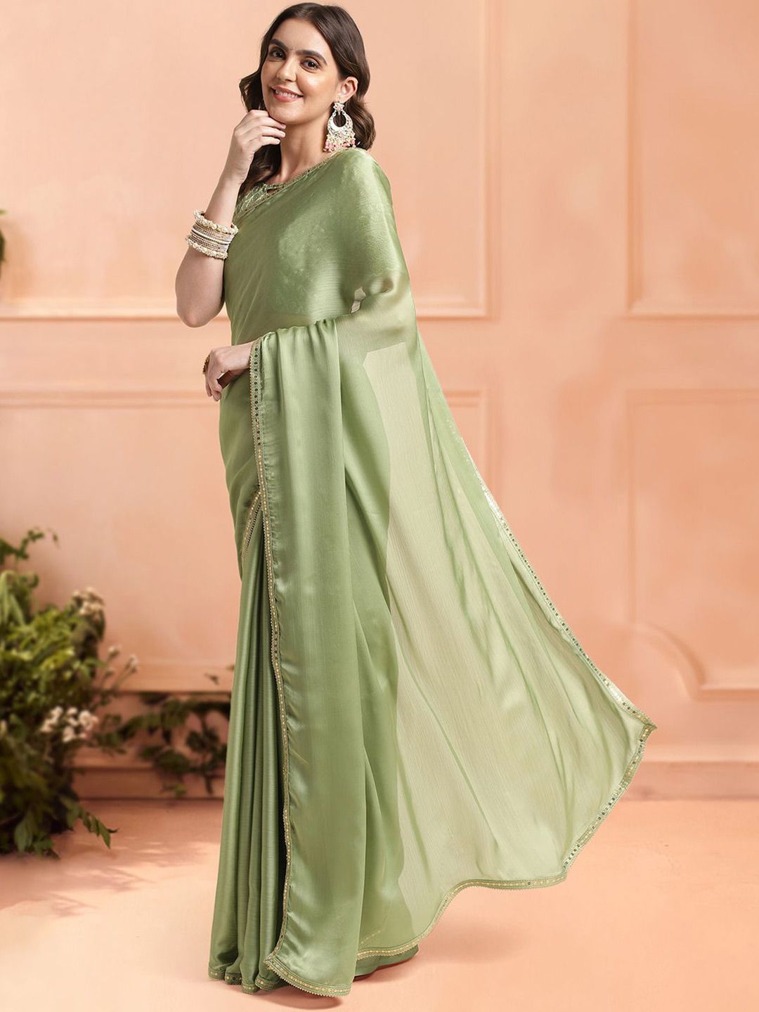 Mitera Sequinned Ready to Wear Saree | Swadesiicart