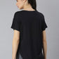 MKH Women Black Typography Printed Dri-FIT Sports T-shirt - Swadesiicart