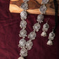 Mominos Fashion Johar Kamal Oxidised Silver Long Necklace Set | Swadesiicart