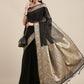 Saree Mall Black Woven Design Zari Silk Blend Banarasi Saree | Swadesiicart