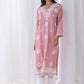 HOUSE OF KARI Floral Embroidered Fizaa Chikankari Pure Cotton Straight Kurta | Swadesiicart
