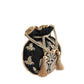 Masq Black & Gold-Toned Embellished Embroidered Potli Clutch - Swadesiicart