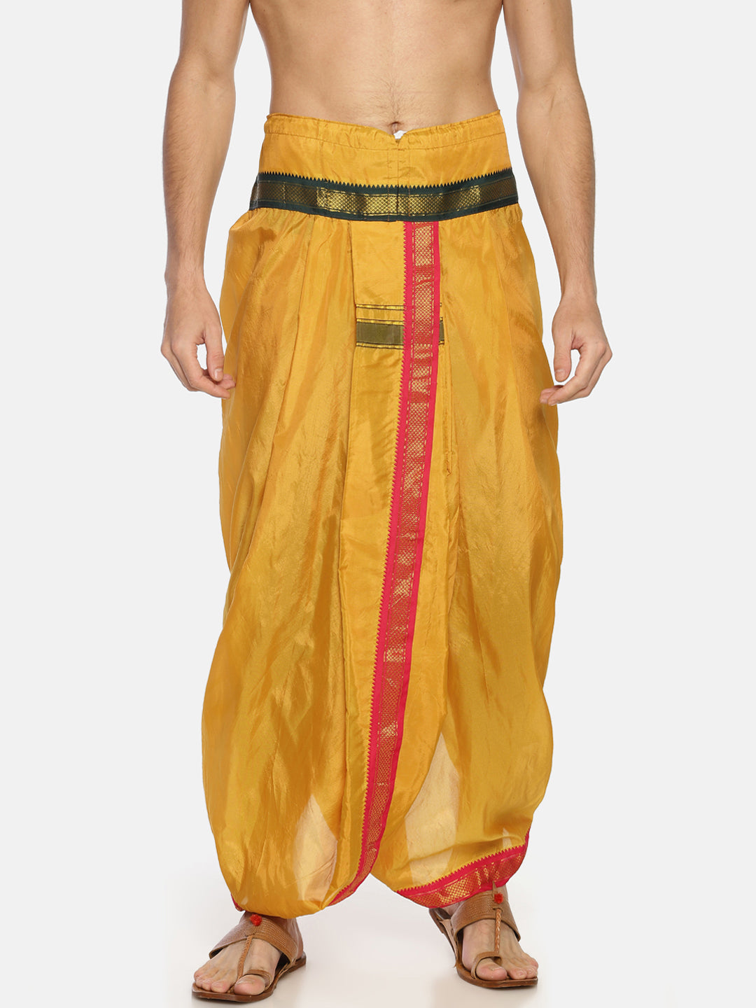 Sethukrishna Mustard Yellow Solid Readymade Dhoti Pant For Men | Swadesiicart