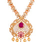 Saraf RS Jewellery Gold-Polished White & Pink American Diamond Studded & Beaded Handcrafted Jewellery Set - Swadesiicart