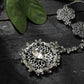 Mominos Fashion Kamal Johar Oxidised Silver-Plated Floral Bracelet