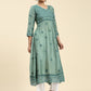 HOUSE OF KARI Embroidered Chikankari Chanderi Silk Anarkali Kurta | Swadesiicart