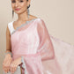 Tikhi Imli Pink Solid Embellished Border Saree | Swadesiicart