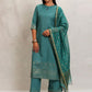 Vishudh Ethnic Motifs Printed Keyhole Neck Straight Kurta With Palazzos & Dupatta - Swadesiicart