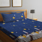 Home Sizzler Blue & Yellow Cartoon Characters 144 TC Bedsheet with Pillow Covers - Swadesiicart