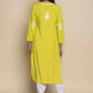 HOUSE OF KARI Floral Embroidered Chikankari Straight Kurta | Swadesiicart