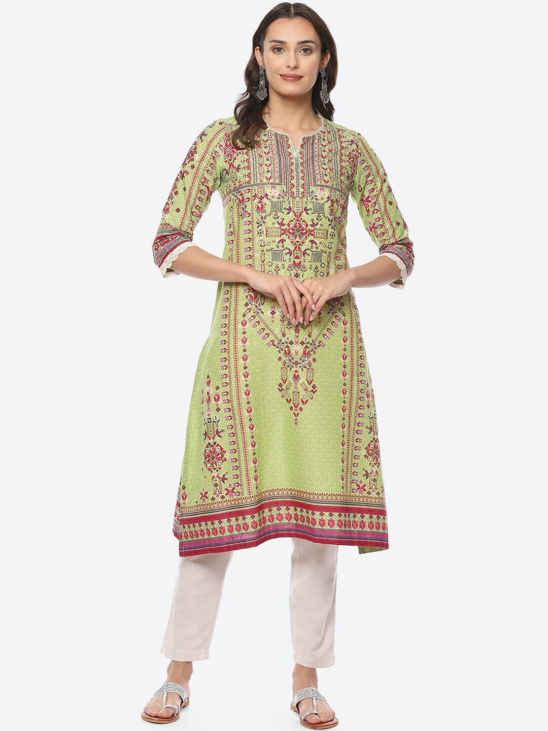 Biba Women Ethnic Motifs Printed Kurta - Swadesiicart