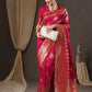 Anouk Floral Woven Design Zari Silk Blend Banarasi Saree | Swadesiicart