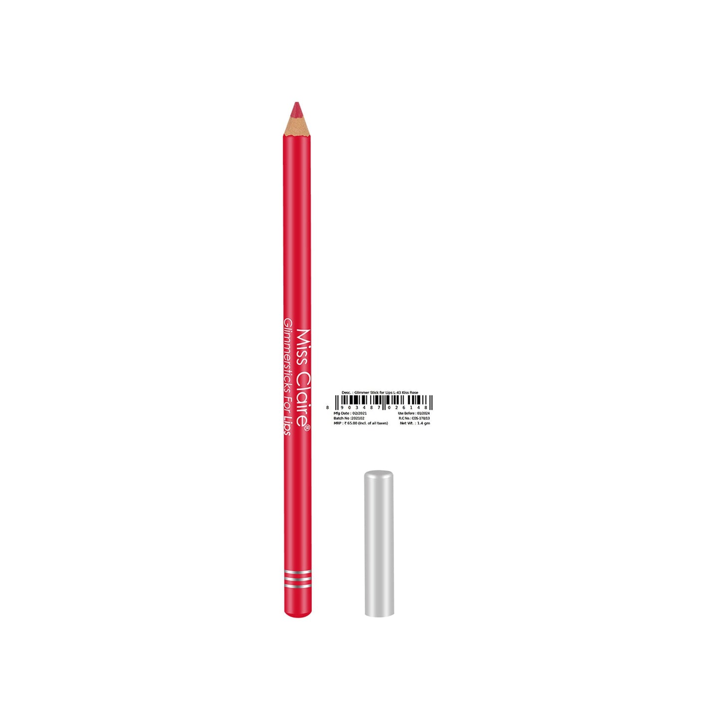 Miss Claire Glimmersticks For Lips - Kiss Rose L-43 | Swadesiicart