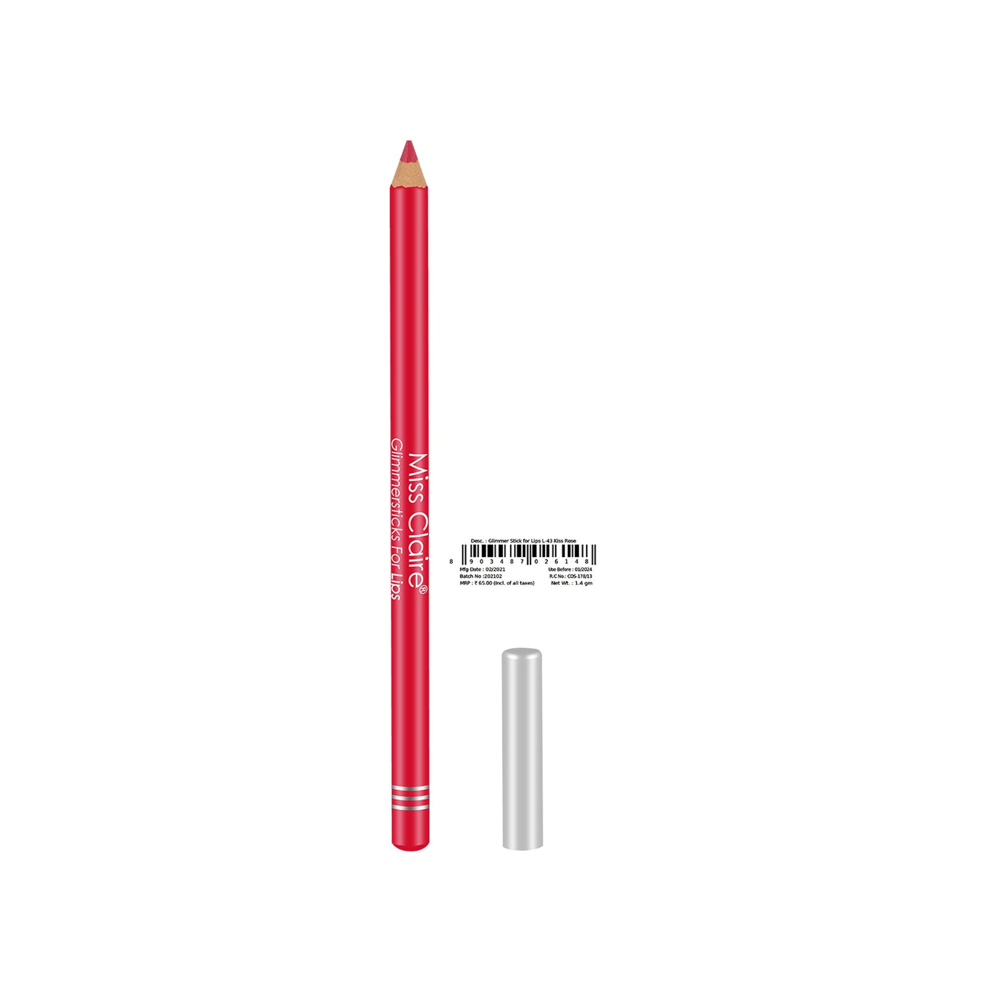 Miss Claire Glimmersticks For Lips - Kiss Rose L-43 | Swadesiicart