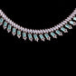 Saraf RS Jewellery Sea Green & Rose Gold-Polished American Diamond Studded Jewellery Set - Swadesiicart