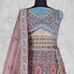 Aqua Blue Velvet Thread with Hand Work Semi Stitched Lehenga Choli with Dupatta - Nimaya Lagnotsav