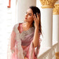 Tikhi Imli Floral Beads and Stones Organza Heavy Work Saree | Swadesiicart