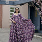 Aayaa Designer Printed Georgette Full Flare Gown With Dupatta - Multi Color