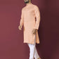 Anaita Orange Solid Soft Jacquard Silk Straight Kurta