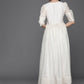 Ahalyaa Women's Off white Chanderi Gold Pasted Dress | Swadesiicart