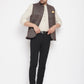 Even Apparels Brown Wool Men Woven Nehru Jacket | Swadesiicart