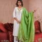 Ethnic Festive Wear Viscose blend Off White Stitched Suit With Dupatta - Tanisha | Swadesiicart