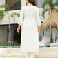 The52 White Women's Beautiful Rayon Slub Fabric Embroidered Work Straight Kurta, Pant and Dupatta Set - Swadesiicart