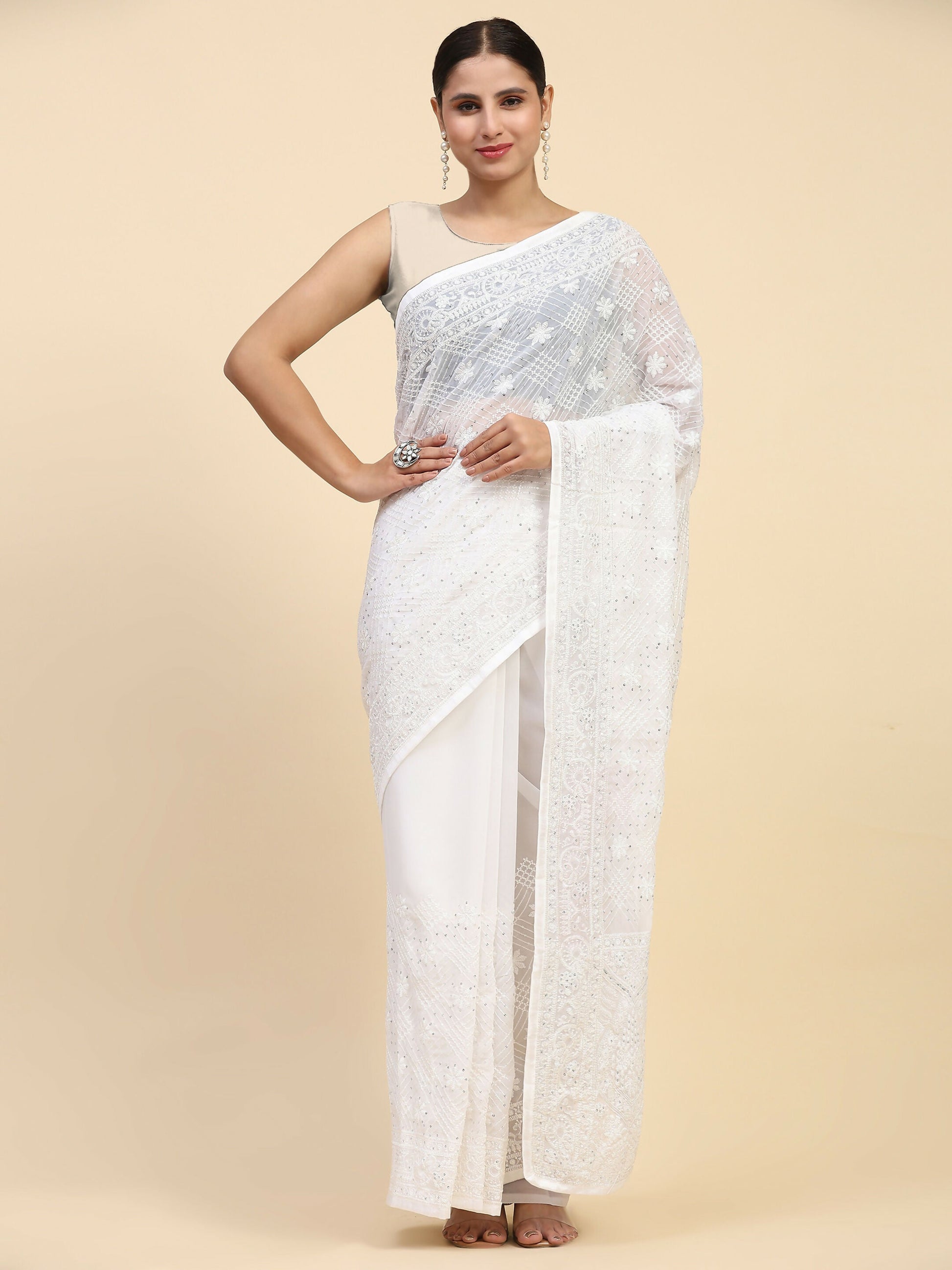 Vamsee Hemangi Georgette Saree - Swadesiicart
