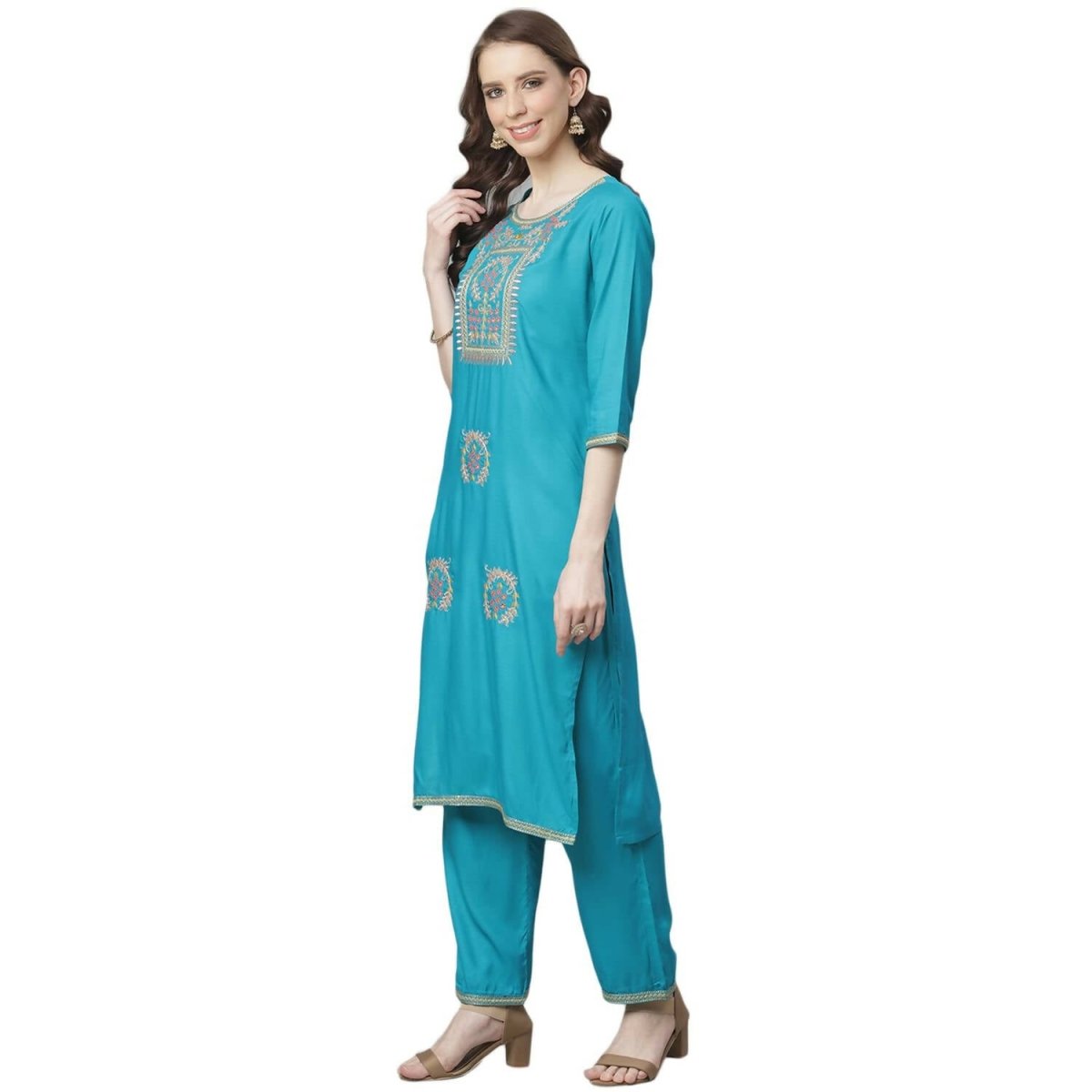 Anubhutee Women's Blue Kurta Set | Swadesiicart