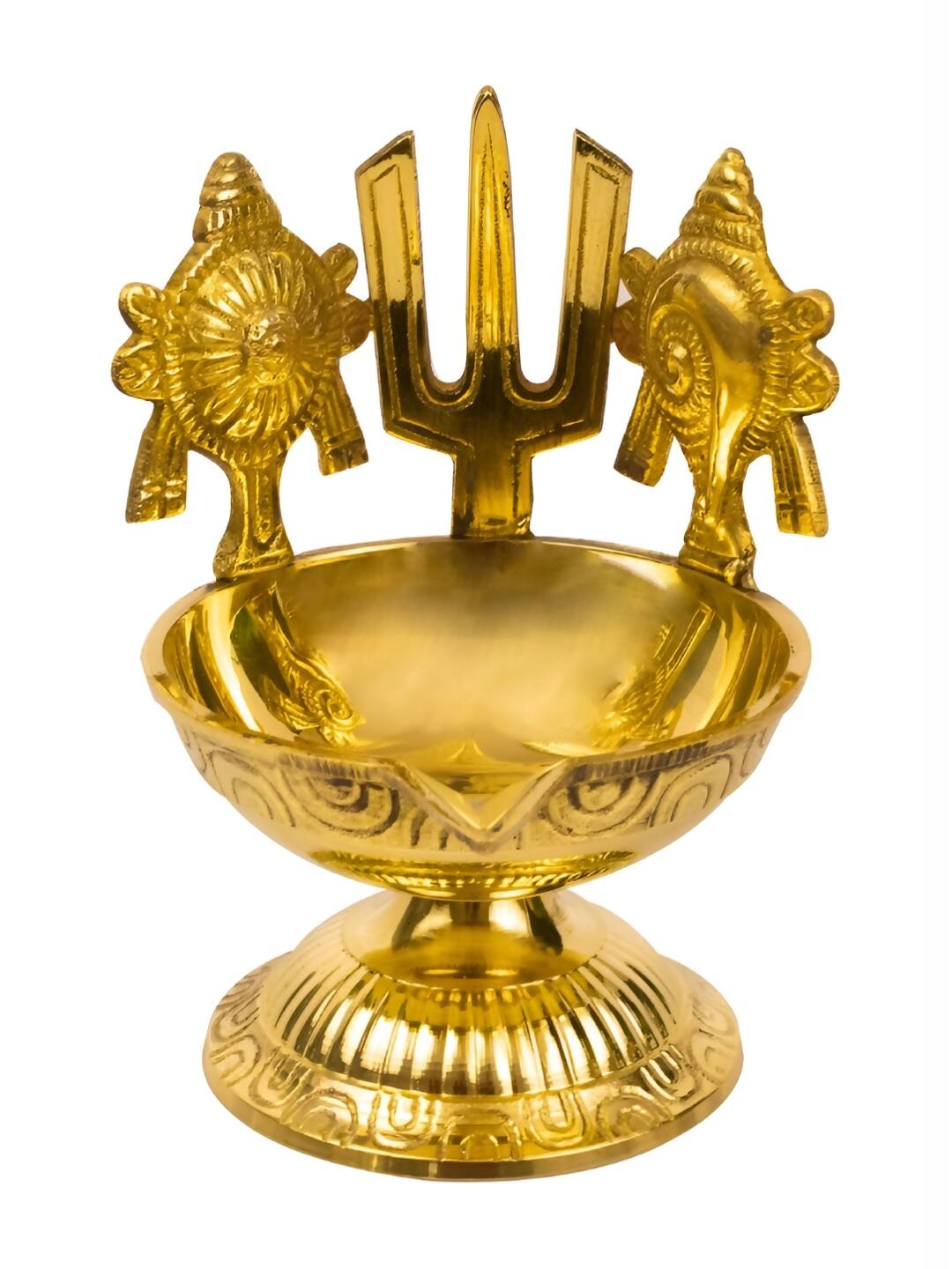 Spillbox Gold-Toned Brass Namah Kuber Diya Pooja Essential | Swadesiicart