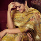 Jyoti Fashion Women's Mustard Organza Jacquard Woven Kurta with Trouser & Dupatta | Swadesiicart