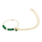 Gold-Polished White Green Stone-Studded Pearl Beaded Nosepin - Ruby Raang | Swadesiicart