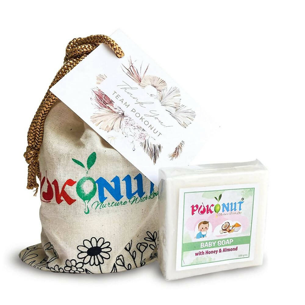 Pokonut Baby Soap With Honey & Almond - Swadesiicart