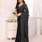 Designer Partywear Black & Grey Georgette Fancy Saree - Satrangi | Swadesiicart