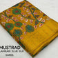 Mustard Slub Silk Printed Saree with Unstitched Blouse - Hiral Fashion | Swadesiicart