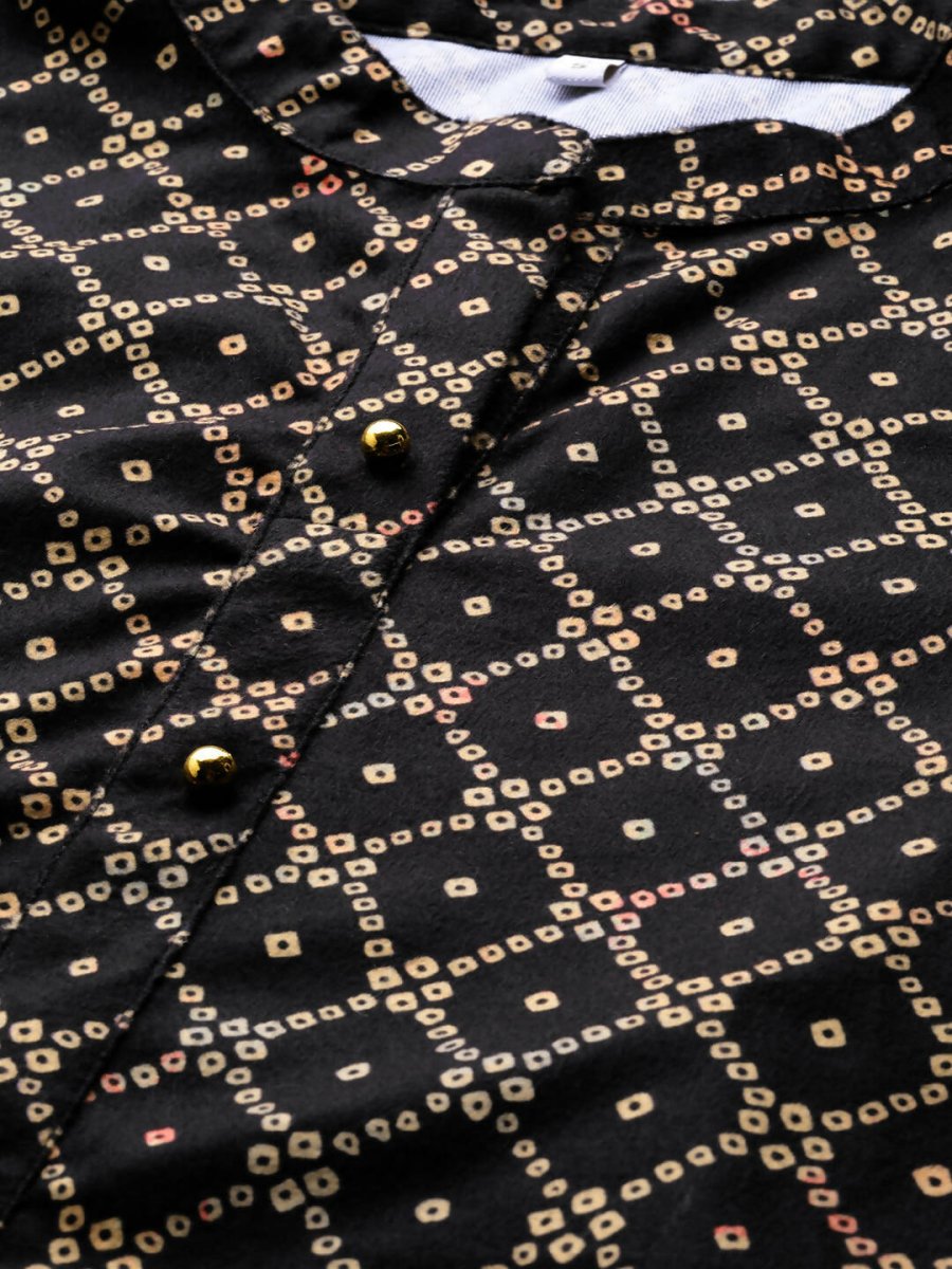 Ahalyaa Women's Traditional wear Kurta - Black | Swadesiicart