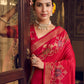 Monjolika Fashion Rani Pink Silk Blend Banarasi Zari Work Classic Saree | Swadesiicart