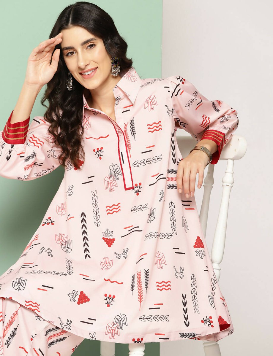 Ahalyaa Women's Traditional Wear Co-ods - Peach | Swadesiicart